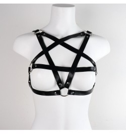 Sexy Woman Lingerie Leather Pentagram Harness Goth Sock Garter Bondage Body Cage Bra Waist Belt Straps Suspenders $25.19 - Un...