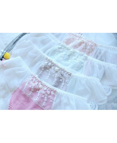 100% Real Photo M L XL Plus Big Size 3L Lovely Cute kawaii Lolita Princess Embroidery Lace Panties Underwear brief Thong WP49...