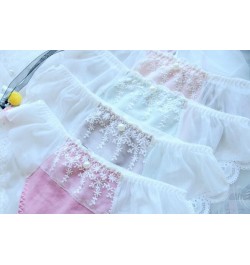 100% Real Photo M L XL Plus Big Size 3L Lovely Cute kawaii Lolita Princess Embroidery Lace Panties Underwear brief Thong WP49...