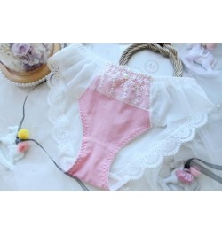 100% Real Photo M L XL Plus Big Size 3L Lovely Cute kawaii Lolita Princess Embroidery Lace Panties Underwear brief Thong WP49...