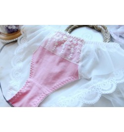 100% Real Photo M L XL Plus Big Size 3L Lovely Cute kawaii Lolita Princess Embroidery Lace Panties Underwear brief Thong WP49...