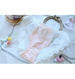 100% Real Photo M L XL Plus Big Size 3L Lovely Cute kawaii Lolita Princess Embroidery Lace Panties Underwear brief Thong WP49...