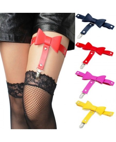 New Women's Stretch PU Leather Garter Belt Butterfly Leg Neck Rings Girls Punk Adjustable Thighs Garter Belt Garter Belts $11...