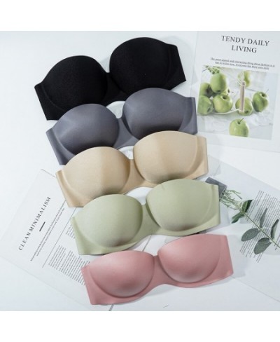 Women Sexy Strapless Bra Invisible Push Up Bras Wire Free Underwear Seamless Lingerie Soft Female Bralette Wedding Brassiere ...