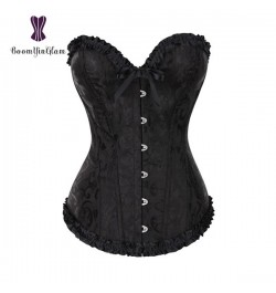 Corset Wholesale Price Corsets Women Overbust Lace Up Jacquard Floral Korset Outfit Plus Size Bustier Gothic $24.78 - Underwear