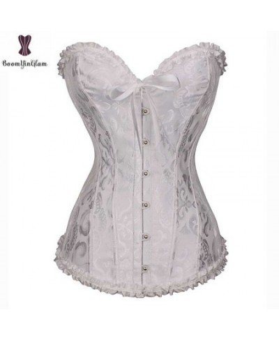 Corset Wholesale Price Corsets Women Overbust Lace Up Jacquard Floral Korset Outfit Plus Size Bustier Gothic $24.78 - Underwear