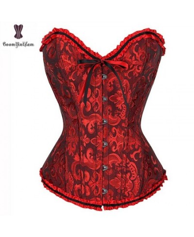 Corset Wholesale Price Corsets Women Overbust Lace Up Jacquard Floral Korset Outfit Plus Size Bustier Gothic $24.78 - Underwear