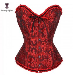 Corset Wholesale Price Corsets Women Overbust Lace Up Jacquard Floral Korset Outfit Plus Size Bustier Gothic $24.78 - Underwear