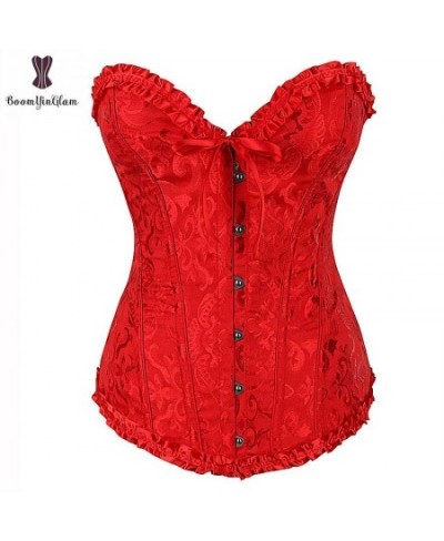 Corset Wholesale Price Corsets Women Overbust Lace Up Jacquard Floral Korset Outfit Plus Size Bustier Gothic $24.78 - Underwear