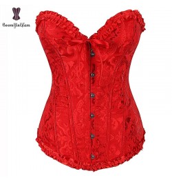 Corset Wholesale Price Corsets Women Overbust Lace Up Jacquard Floral Korset Outfit Plus Size Bustier Gothic $24.78 - Underwear