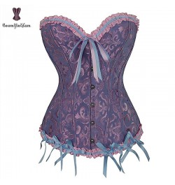 Corset Wholesale Price Corsets Women Overbust Lace Up Jacquard Floral Korset Outfit Plus Size Bustier Gothic $24.78 - Underwear