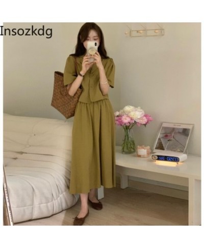 Spring Autumn Fashion Retro Suit Women's Khaki Short Suit Jacket+skirt Two-piece Suit Skirt Office Wear Women Harajuku $82.50...