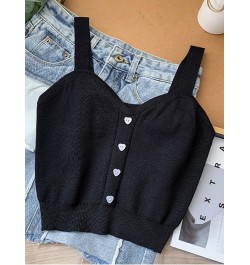 Women Button Up Crop Tops Cute Knitted Soft Beach Outwear Tank Tops For Women 2022 Summer Plain $15.56 - Tops & Tees