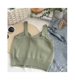 Women Button Up Crop Tops Cute Knitted Soft Beach Outwear Tank Tops For Women 2022 Summer Plain $15.56 - Tops & Tees