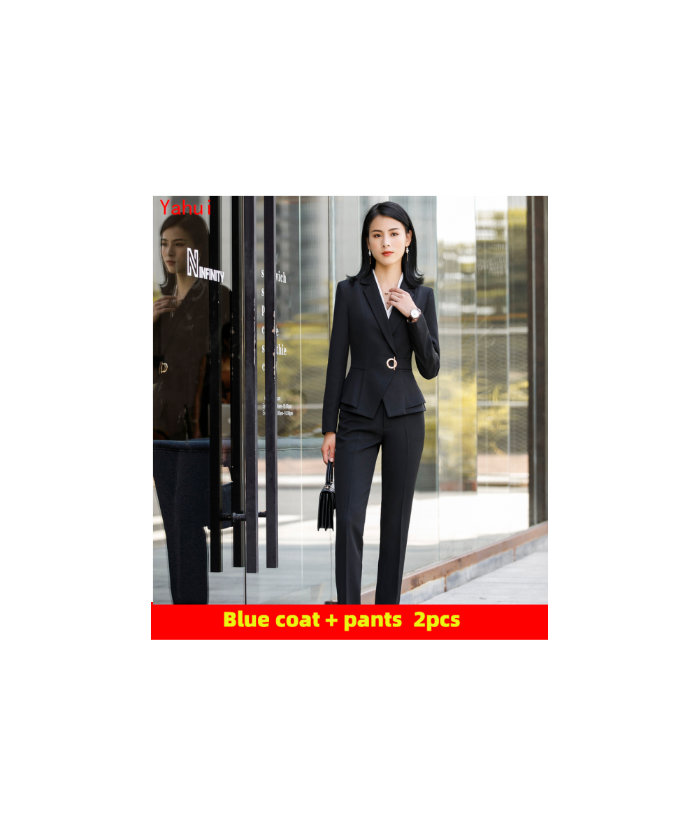 2022 Formal Office Two-Piece Formal Long Sleeve Polyester Pant Ladies Business Coat Skirt Set Women's Suits S-4XL $86.04 - Su...