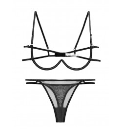 Sexy confused mesh hot transparent lingerie and panty lace bra underwear bra underwire push up hold breast black $37.79 - Und...