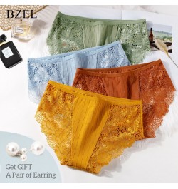 Women's Cotton Underwear Sexy Lace Panties Seamless Comfort Lingerie Sweet Hollow Out Panties For Women Mid-Rise Intimate $15...