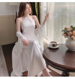 Women Pajamas Ice Silk Material Sleepwear Dresses Y2k Loungewear Top Women'S Home Clothes Sexy Nightwear Loose And Comfortabl...