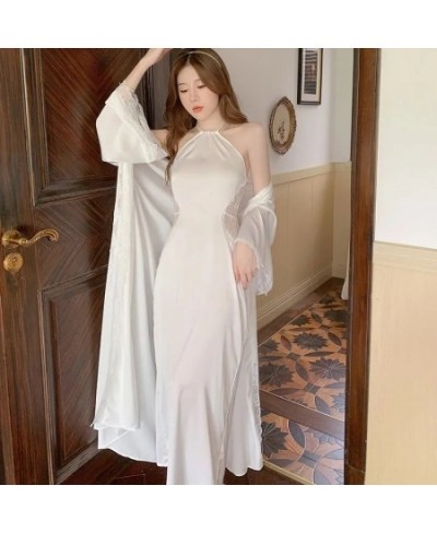 Women Pajamas Ice Silk Material Sleepwear Dresses Y2k Loungewear Top Women'S Home Clothes Sexy Nightwear Loose And Comfortabl...