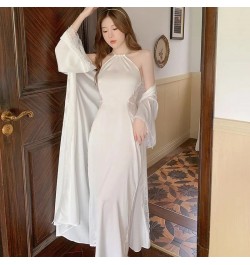 Women Pajamas Ice Silk Material Sleepwear Dresses Y2k Loungewear Top Women'S Home Clothes Sexy Nightwear Loose And Comfortabl...