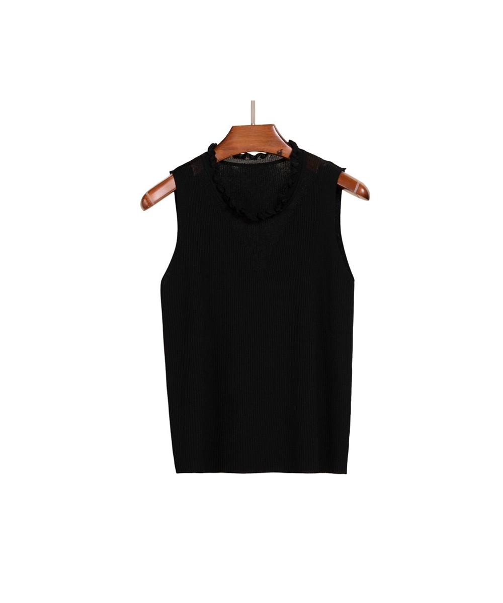 Knitted Women Tank Underwear Sexy Padded V Neck Backless Crop Camisole Female Sleeveless Solid Intimate Lingerie Tops $33.69 ...