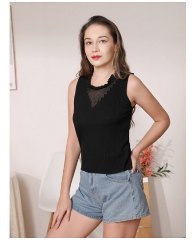 Knitted Women Tank Underwear Sexy Padded V Neck Backless Crop Camisole Female Sleeveless Solid Intimate Lingerie Tops $33.69 ...