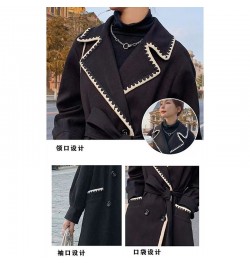 2022 New Autumn And Winter Big Fat Size Women's Long Foreign Style Stitching Over The Knee Thickened Loose And Thin Woolen Co...