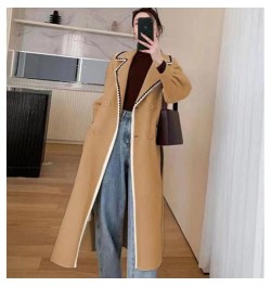 2022 New Autumn And Winter Big Fat Size Women's Long Foreign Style Stitching Over The Knee Thickened Loose And Thin Woolen Co...