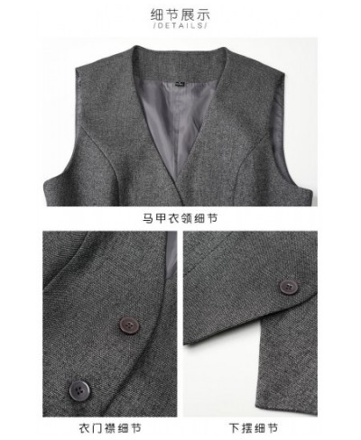 2022 Autumn Winter Formal Ladies Grey Blazer Women Business Suits with Sets Work Wear Office Uniform 5XL Size Pants Jacket $9...