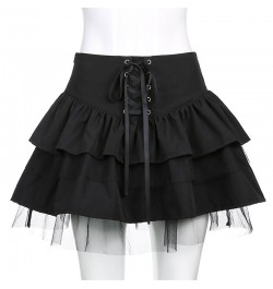 2023 Gothic Punk Dark Black Skirt Women Harajuku Y2k Sexy Lace Up Mesh Skirt Vintage Streetwear Mall Goth High Waist Clubwear...