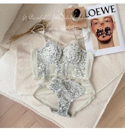 Flower Embroidery Length-Adjusted Bra Set Lace Young Girls Fashion Belt Thin Cup With Pad Brassiere And Panties Women Sexy $3...