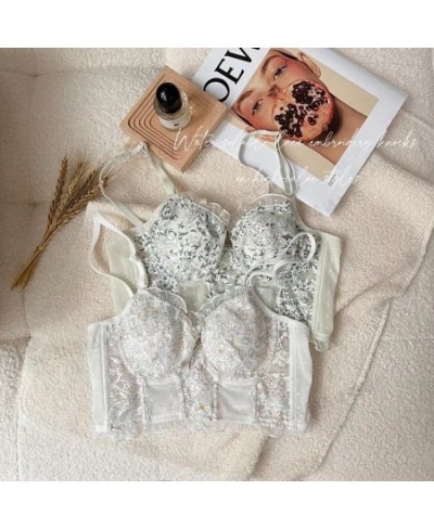 Flower Embroidery Length-Adjusted Bra Set Lace Young Girls Fashion Belt Thin Cup With Pad Brassiere And Panties Women Sexy $3...