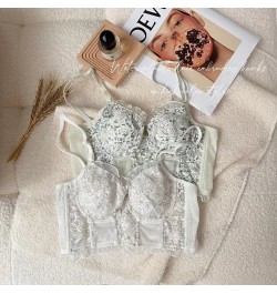 Flower Embroidery Length-Adjusted Bra Set Lace Young Girls Fashion Belt Thin Cup With Pad Brassiere And Panties Women Sexy $3...