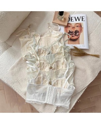 Flower Embroidery Length-Adjusted Bra Set Lace Young Girls Fashion Belt Thin Cup With Pad Brassiere And Panties Women Sexy $3...