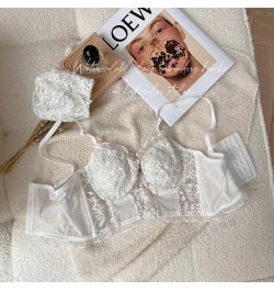 Flower Embroidery Length-Adjusted Bra Set Lace Young Girls Fashion Belt Thin Cup With Pad Brassiere And Panties Women Sexy $3...