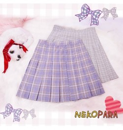 Size XS-4XL Kawaii Girls Japanese Style High Waist Plaid Chest Pleated Skirt Cute Lolita Mini Short Skirt Color Pink & Khaki ...