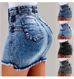 2023 New European and American Women's Denim Skirts Sexy High Waist Denim Hip Skirt Woman Y2k Black Skirt 4 Colors 6 Sizes $3...