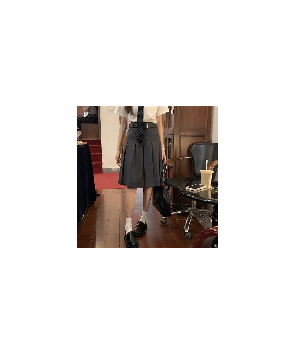 Preppy Style Fashion Women Skirts High Waist Slim Fit A-line Vintage Jupe Bodycon Korean Pleated Skirt 2023 Faldas Mujer De $...