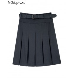 Preppy Style Fashion Women Skirts High Waist Slim Fit A-line Vintage Jupe Bodycon Korean Pleated Skirt 2023 Faldas Mujer De $...