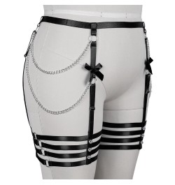 Kawaii Bow Harness Busty Women Fashion Sexy Plus Size Chain Rivet Underwear Erotic Stockings Bondage Sword Belt Cage Rave $28...