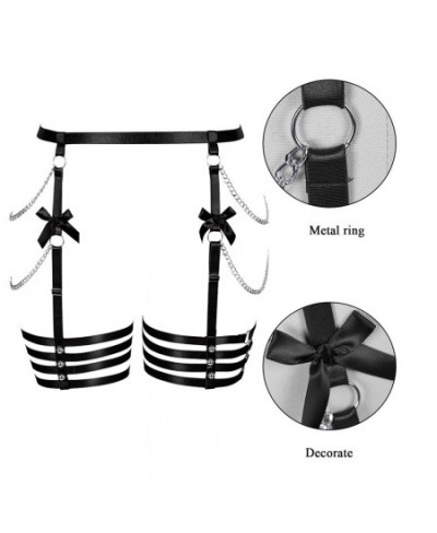 Kawaii Bow Harness Busty Women Fashion Sexy Plus Size Chain Rivet Underwear Erotic Stockings Bondage Sword Belt Cage Rave $28...