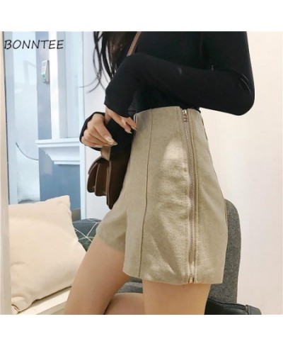 Shorts Women Design Zipper Cool Female High Waist Cozy Solid All Match Casual Fashion Korean Style Spring Autumn Streetwear I...