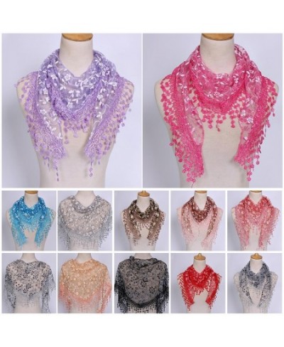 Women Triangle Wrap Fashion Lady Shawl Flower Lace Scarf Bandana Female Baby Tassel Shawls Scarves Summer Photo Prop $14.29 -...