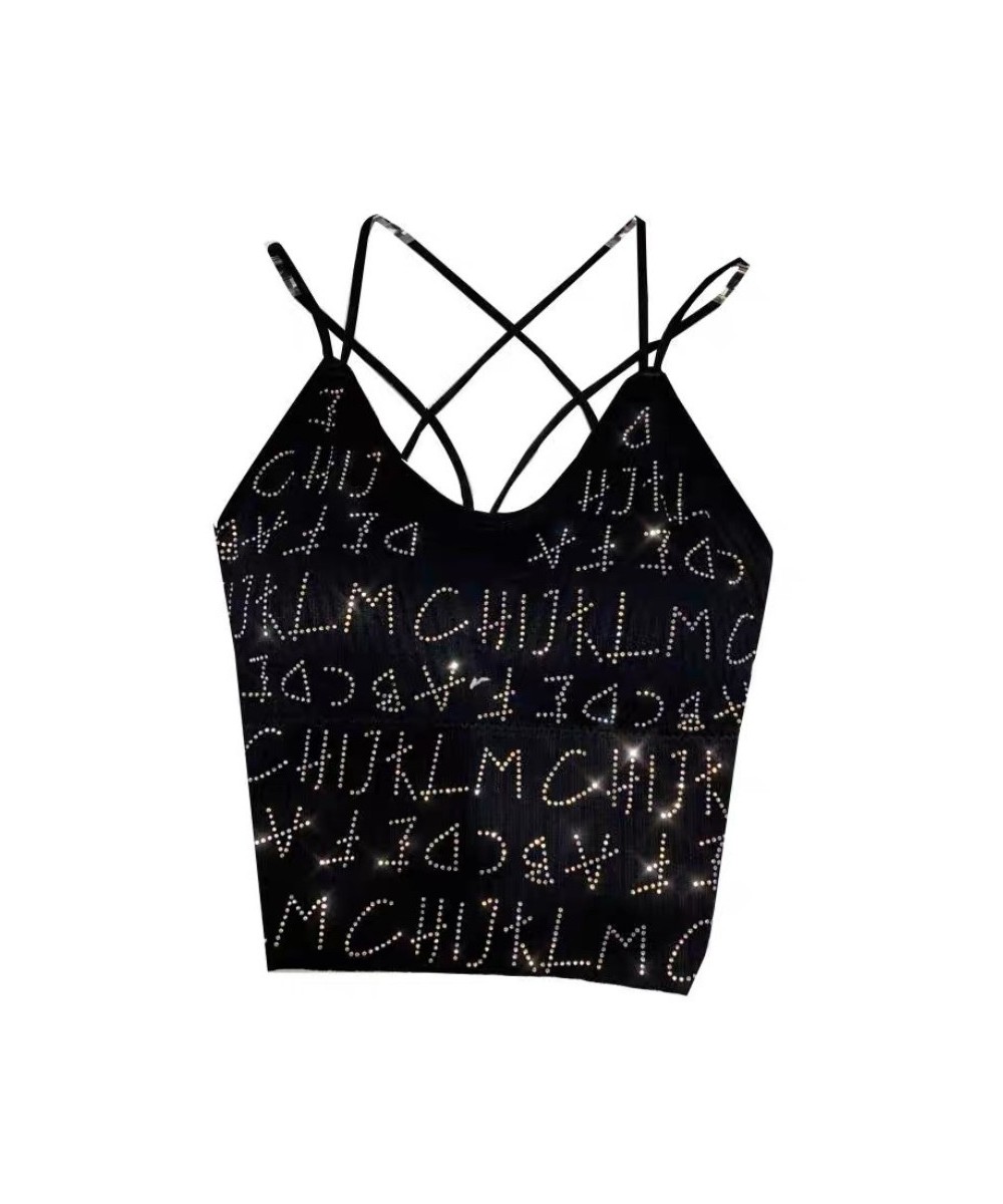 Women Rhinestone Camisole Clothes Crop Tops Summer 2023 T-shirts y2k Vintage Aesthetic Clothing Women Tube Tops Streetwear $1...