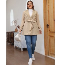 Plus Size Women Clothing 2022 New Autumn Winter Fashion Belted Solid Slim Outwear Casual Simple Loose Oversize Long Coat $61....