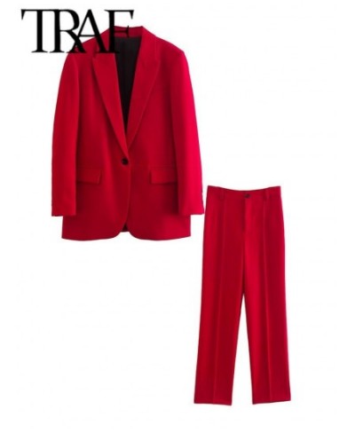 2022 Autumn Women Blazers Suits Fashion Long Sleeve Single Button Loose Jacket Tall Pants Office Female Chic 2 Piece Sets $54...