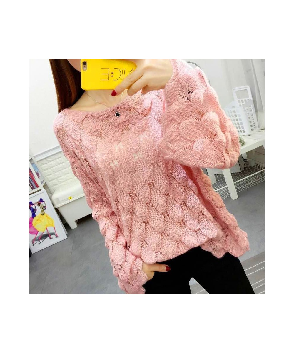 Stylish Solid Color Knitted All-match Hollow Out Blouse Female Clothing 2023 Spring New Oversized Casual Pullovers Korean Shi...