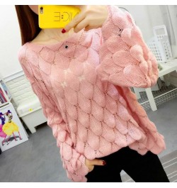 Stylish Solid Color Knitted All-match Hollow Out Blouse Female Clothing 2023 Spring New Oversized Casual Pullovers Korean Shi...