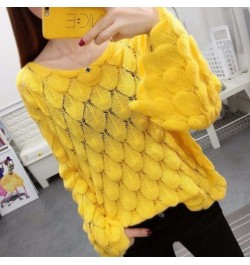 Stylish Solid Color Knitted All-match Hollow Out Blouse Female Clothing 2023 Spring New Oversized Casual Pullovers Korean Shi...