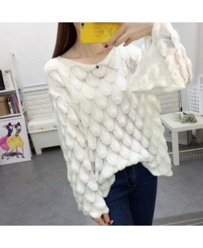 Stylish Solid Color Knitted All-match Hollow Out Blouse Female Clothing 2023 Spring New Oversized Casual Pullovers Korean Shi...